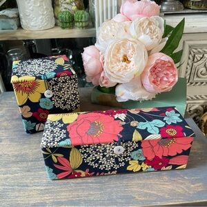 Vera Bradley boxes floral print fabric